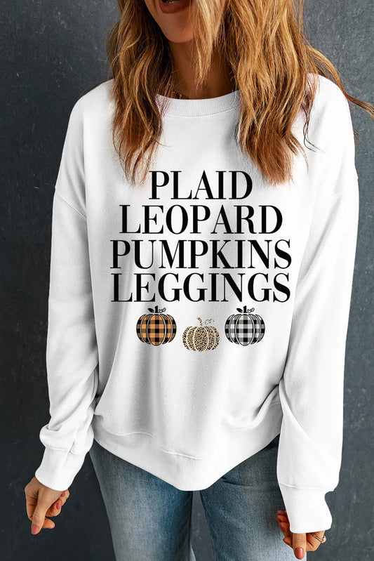 Letter Graphic Round Neck Long Sleeve Sweatshirt - AngelMar Fashion