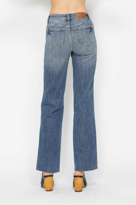 Judy Blue Full Size Tummy Control Straight Jeans - AngelMar Fashion
