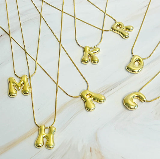 Balloon Letter Initial Necklace - AngelMar Fashion