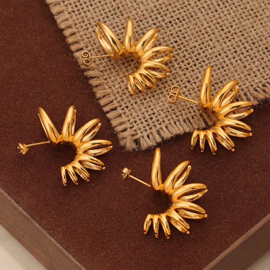 Titanium Steel Irregular Shape Earrings - AngelMar Fashion