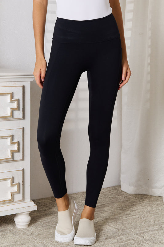 Basic Bae Wide Waistband Sports Leggings - AngelMar Fashion