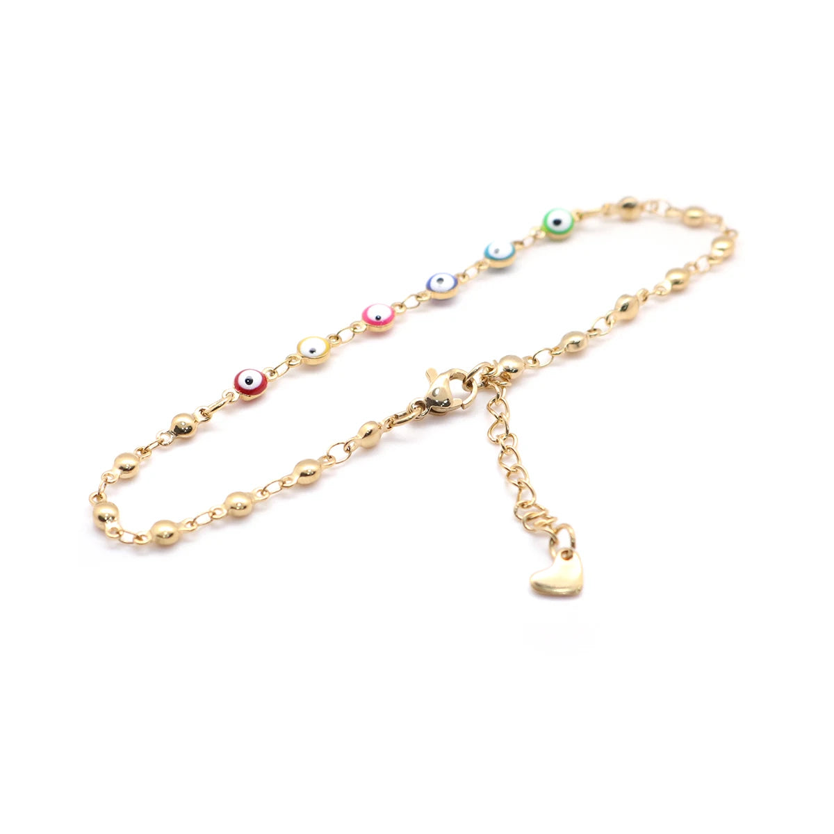 Hot Women Chain Anklet Gold Color At Random Round Eye 304 Stainless Steel Anklet Fashion Gifts About 22cm(8 5/8") long, 1 Piece - AngelMar Fashion