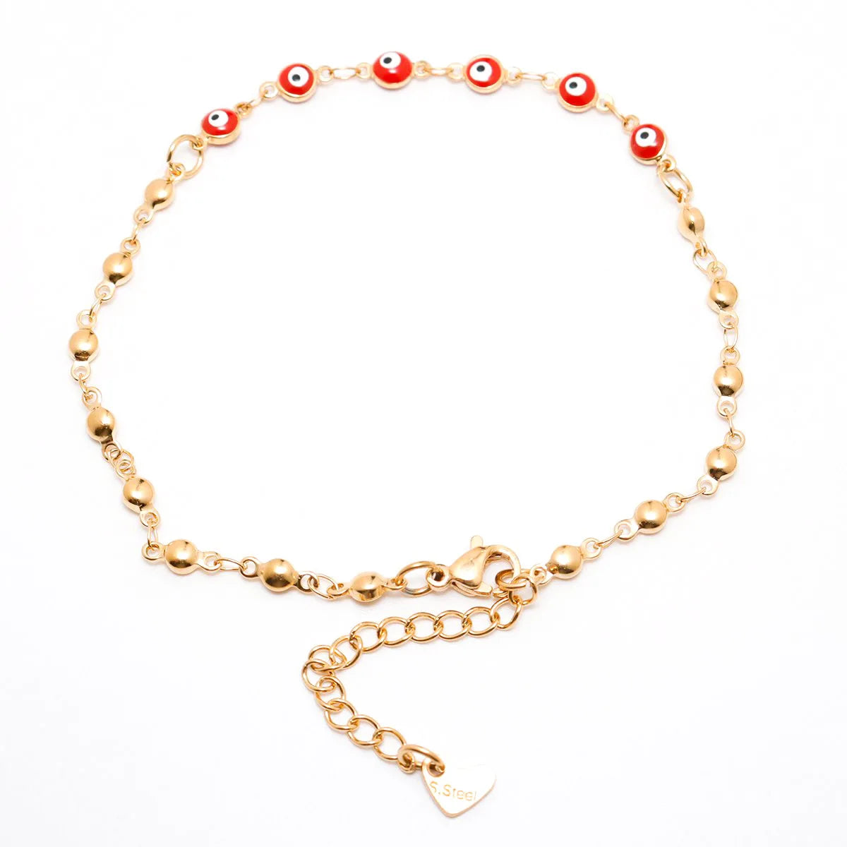 Hot Women Chain Anklet Gold Color At Random Round Eye 304 Stainless Steel Anklet Fashion Gifts About 22cm(8 5/8") long, 1 Piece - AngelMar Fashion