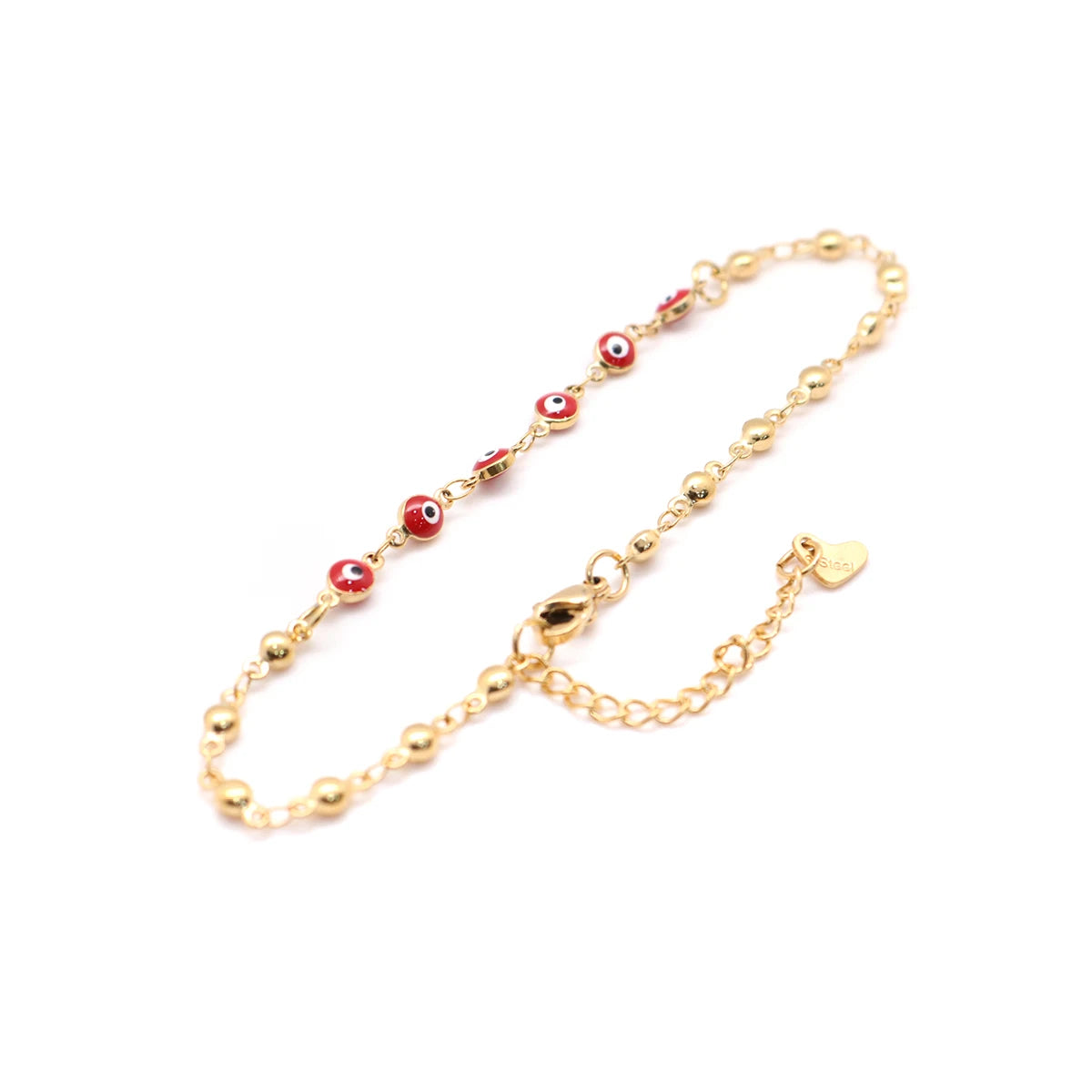 Hot Women Chain Anklet Gold Color At Random Round Eye 304 Stainless Steel Anklet Fashion Gifts About 22cm(8 5/8") long, 1 Piece - AngelMar Fashion