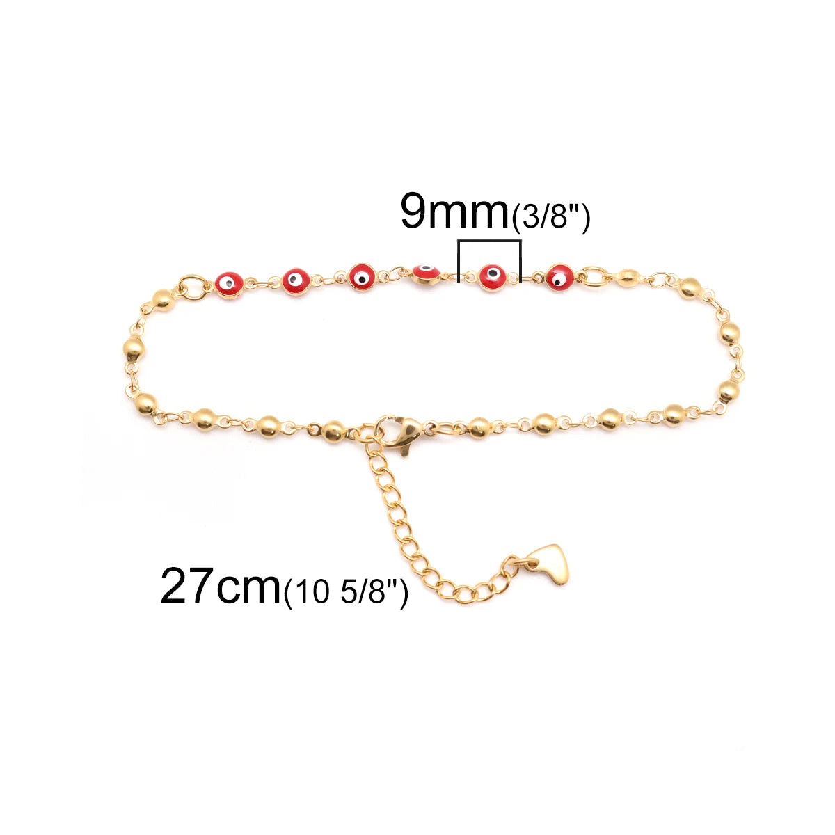 Hot Women Chain Anklet Gold Color At Random Round Eye 304 Stainless Steel Anklet Fashion Gifts About 22cm(8 5/8") long, 1 Piece - AngelMar Fashion