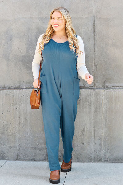 Double Take Full Size Sleeveless Straight Jumpsuit - AngelMar Fashion