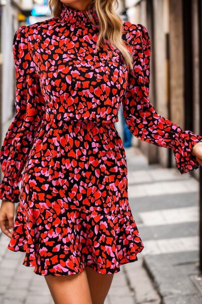 Heart Printed Sleeve Dress