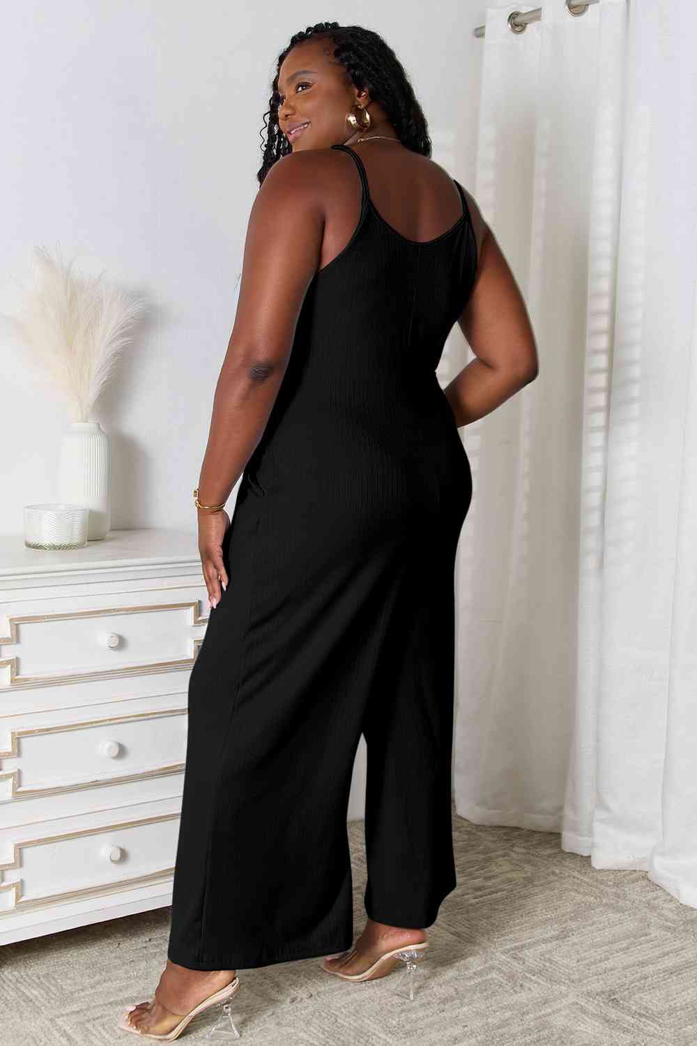 Basic Bae Full Size Spaghetti Strap V-Neck Jumpsuit - AngelMar Fashion