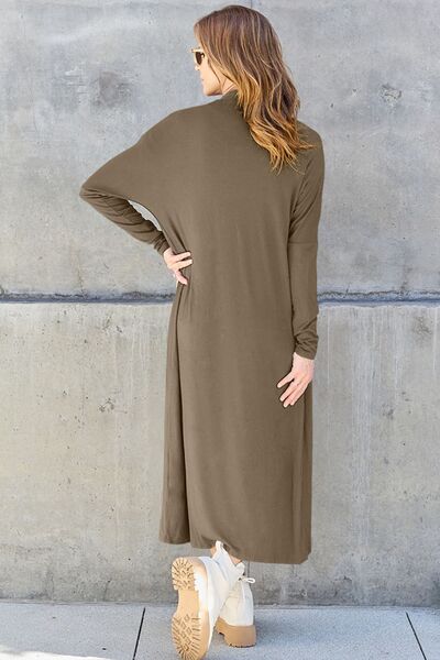 Basic Bae Full Size Open Front Long Sleeve Cover Up - AngelMar Fashion