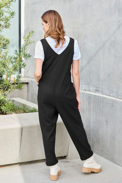 Double Take Full Size Sleeveless Straight Jumpsuit - AngelMar Fashion