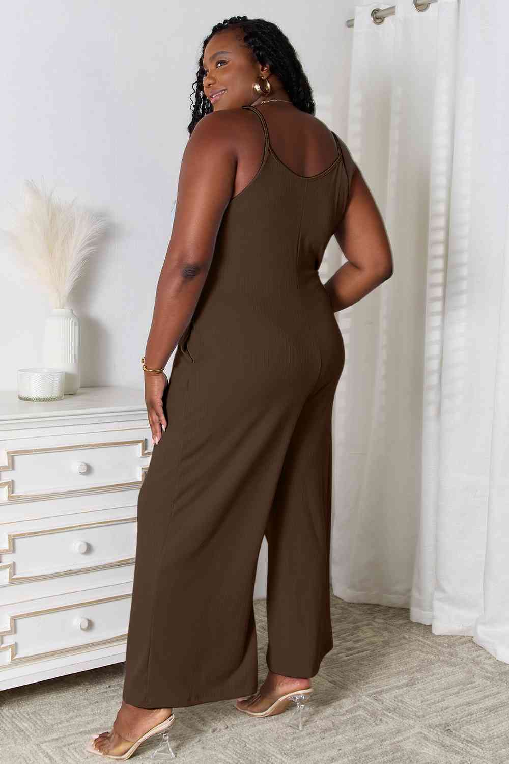 Basic Bae Full Size Spaghetti Strap V-Neck Jumpsuit - AngelMar Fashion