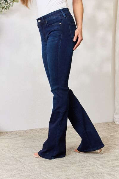 Kancan Full Size Mid Rise Flare Jeans - AngelMar Fashion