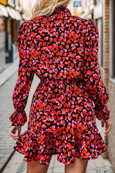 Heart Printed Sleeve Dress