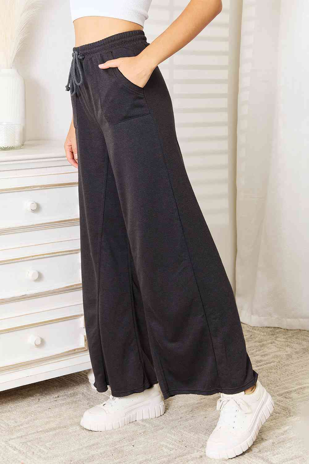 Basic Bae Wide Leg Pocketed Pants - AngelMar Fashion