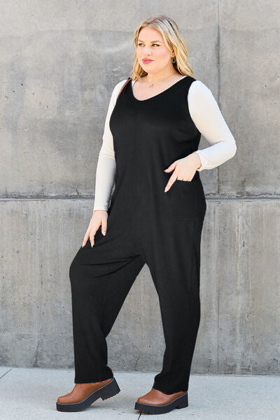 Double Take Full Size Sleeveless Straight Jumpsuit - AngelMar Fashion