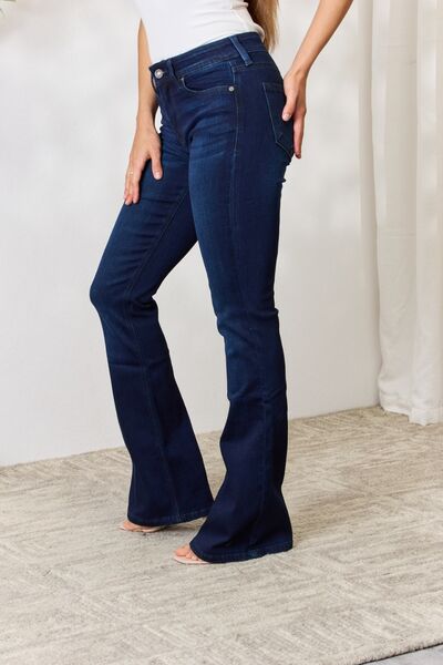 Kancan Full Size Mid Rise Flare Jeans - AngelMar Fashion