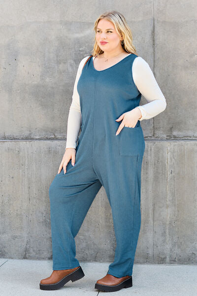 Double Take Full Size Sleeveless Straight Jumpsuit - AngelMar Fashion