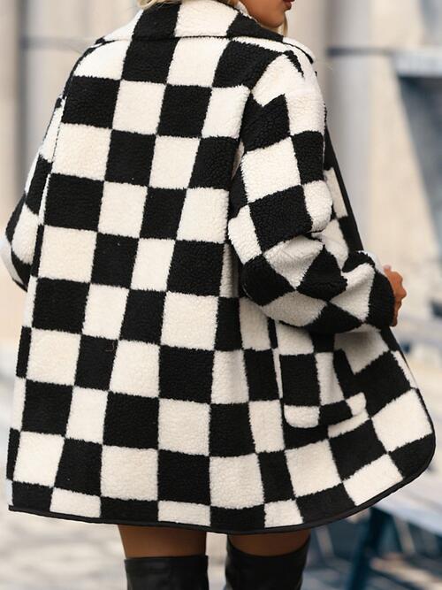 Buy Checkered Button Coat