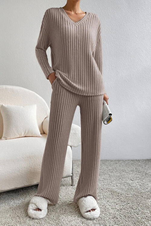 Ribbed Pant Set