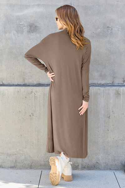 Basic Bae Full Size Open Front Long Sleeve Cover Up - AngelMar Fashion