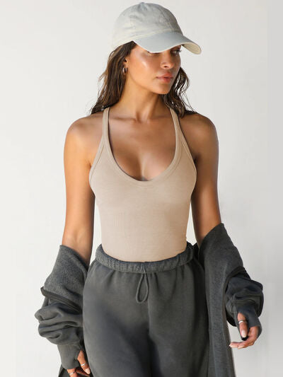 Scoop Neck Wide Strap Tank - AngelMar Fashion