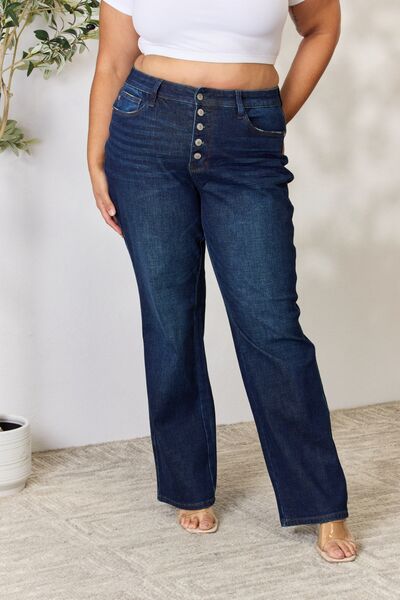 Kancan Full Size Mid Rise Flare Jeans - AngelMar Fashion