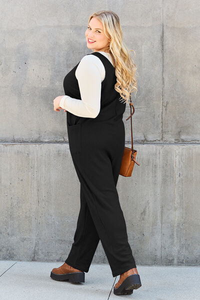 Double Take Full Size Sleeveless Straight Jumpsuit - AngelMar Fashion