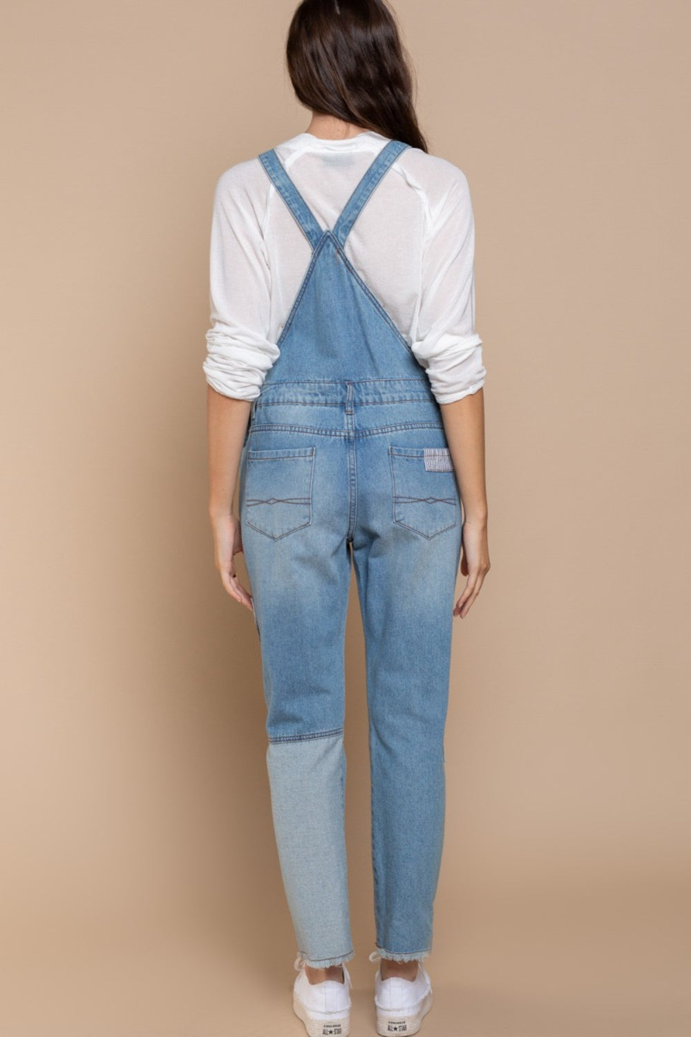 POL Front Chest Zipper Slim Leg Denim Overalls - AngelMar Fashion