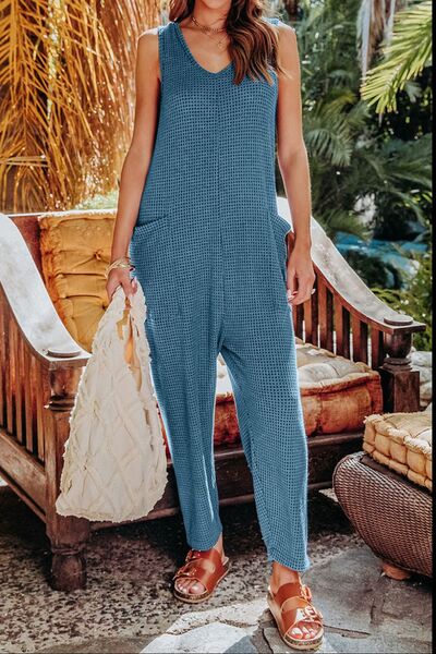 Double Take Full Size Sleeveless Straight Jumpsuit - AngelMar Fashion