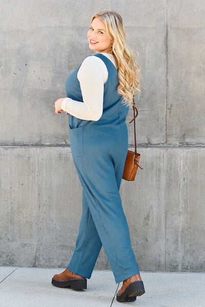 Double Take Full Size Sleeveless Straight Jumpsuit - AngelMar Fashion