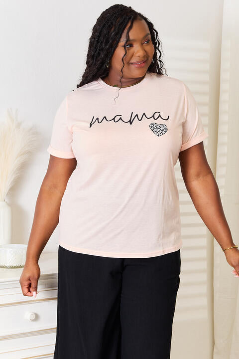 Simply Love MAMA Heart Graphic T-Shirt - AngelMar Fashion